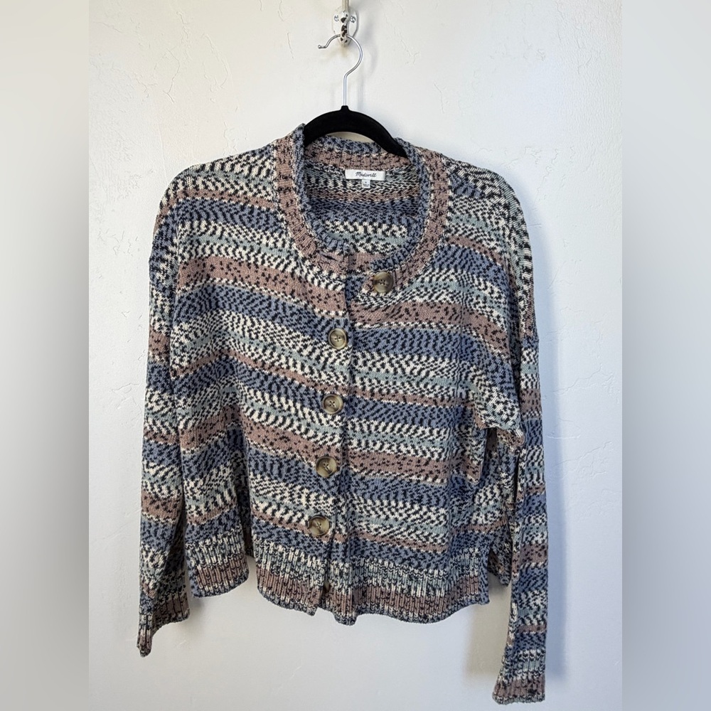 Madewell Blue and Cream Striped Cardigan set